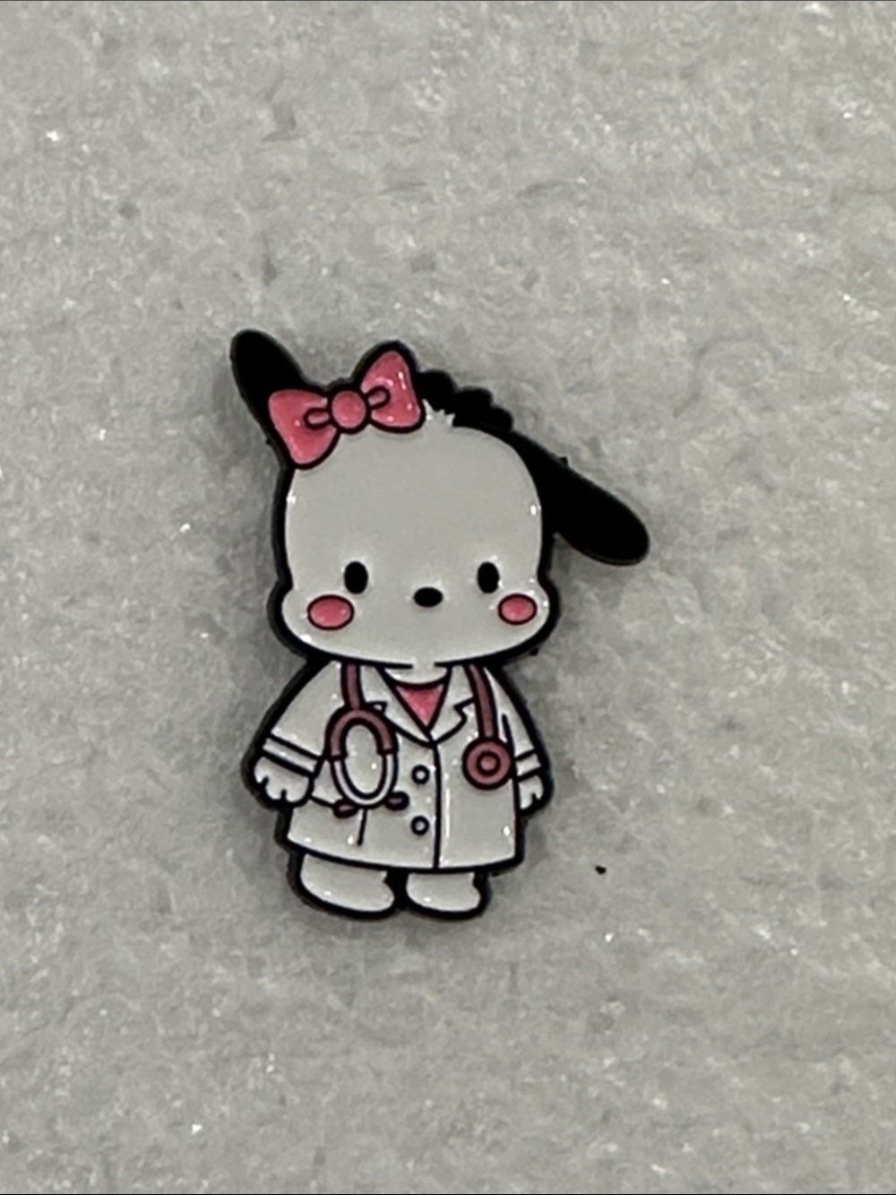 Sanrio Pochacco White & Pink Doctor Enamel Pin